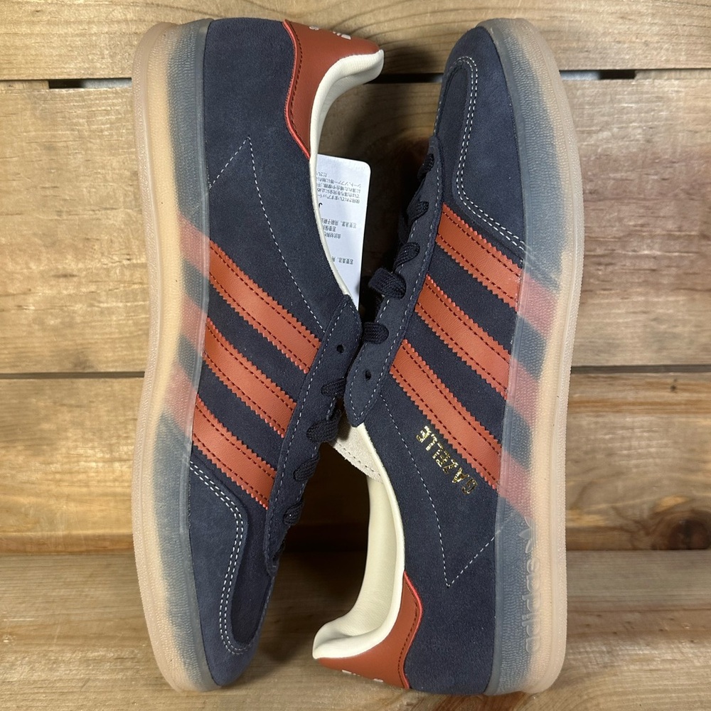 NEW (Multiple Sizes) Adidas Gazelle Indoor Legend Ink Preloved Ruby Shoes JH5404 - Picture 6 of 7